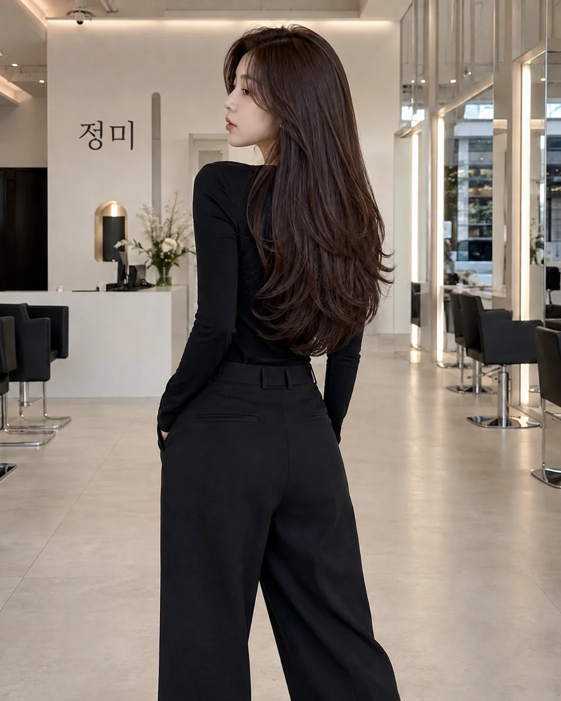 Long layered cut with soft movement